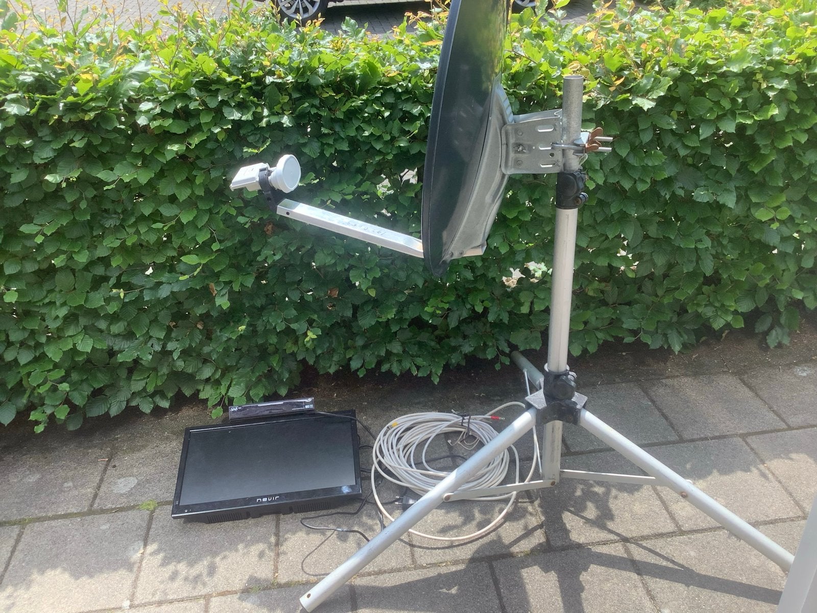 Complete Satelliet Set: TV, Ontvanger en Bekabeling, Ophalen, Gebruikt, (Schotel)antenne, Overige merken