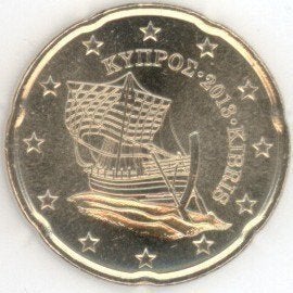 20 Eurocent Cyprus 2013 - Zeilschip <Kyrenia> - UNC, Postzegels en Munten, Munten | Europa | Euromunten, Verzenden, Cyprus, 20 cent