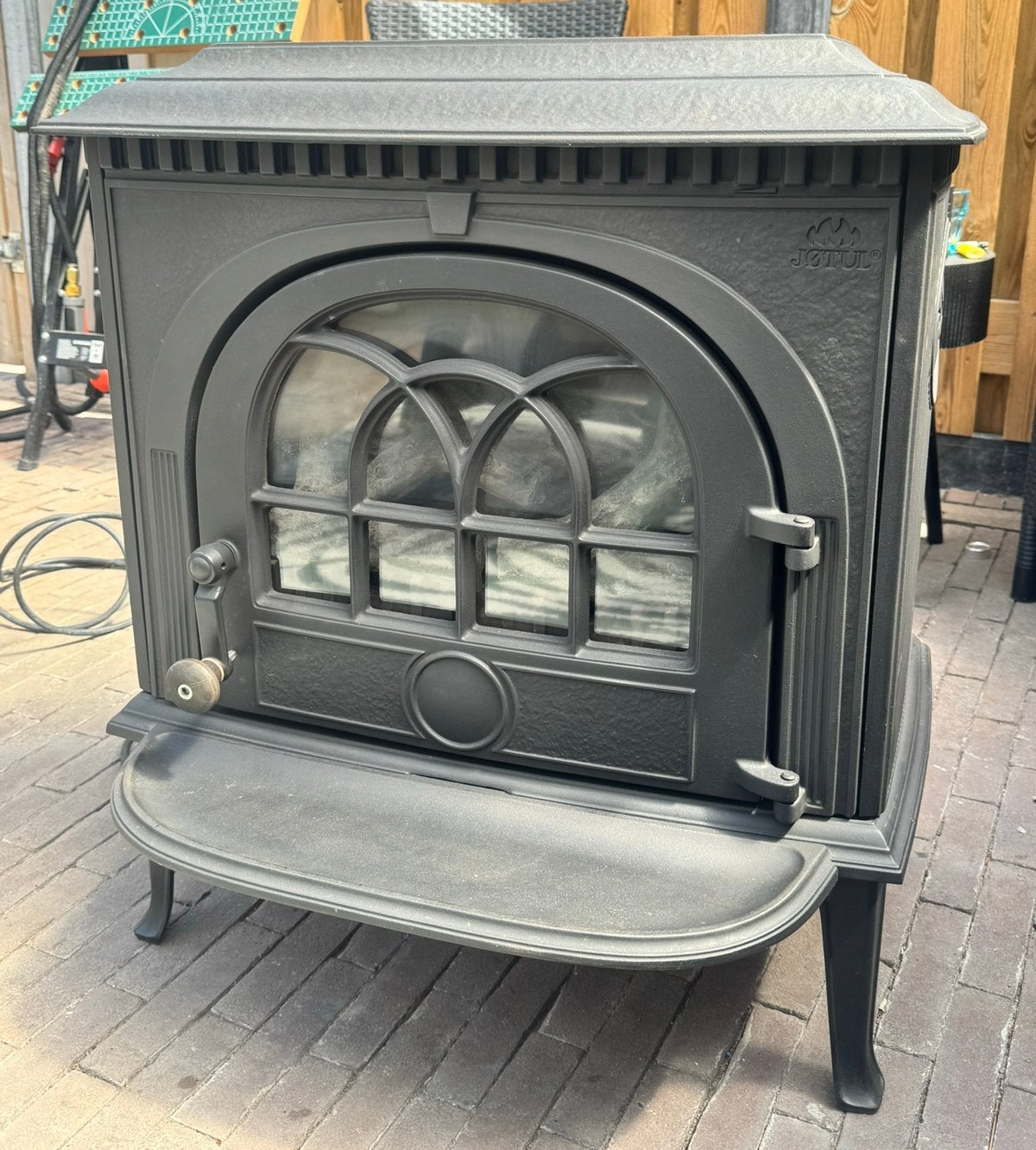 Prachtige originele Jøtul 8 Gas gietijzeren gaskachel., Huis en Inrichting, Ophalen, Gebruikt, Gas, Vrijstaand