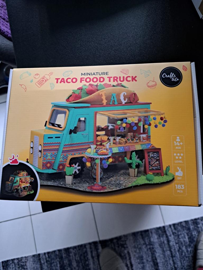 Miniatuur Taco Food Truck Bouwpakket - Crafts & Co, Overige merken, Groter dan 1:32, Nieuw, Ophalen of Verzenden