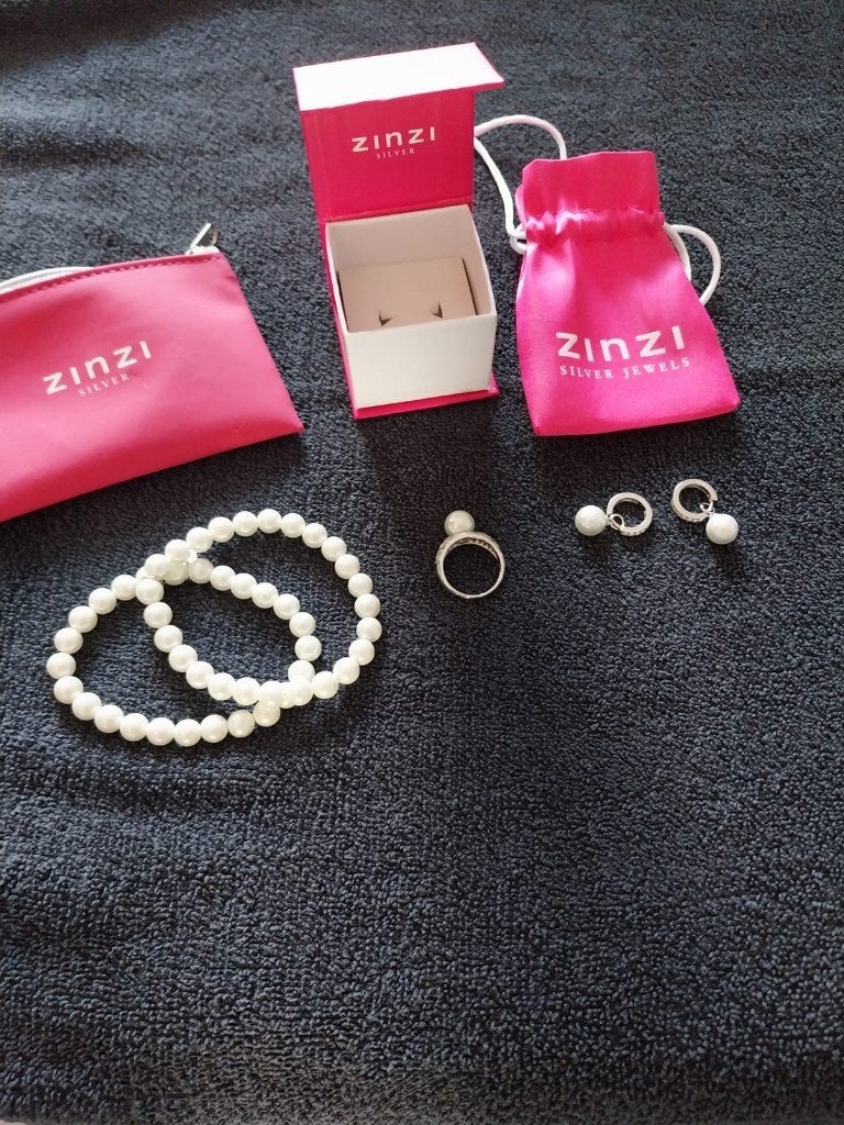Sieraden, complete set met parels, Ophalen, Zo goed als nieuw, Zilver, Zilver