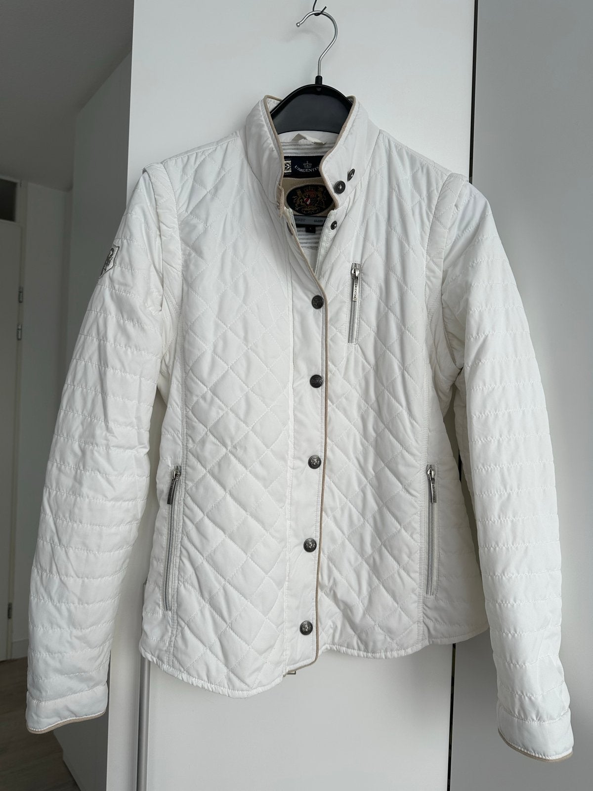 L'Argentina Gewatteerd Jasje/Bodywarmer Maat L Wit, Verzenden, Zo goed als nieuw, Maat 42/44 (L), Wit
