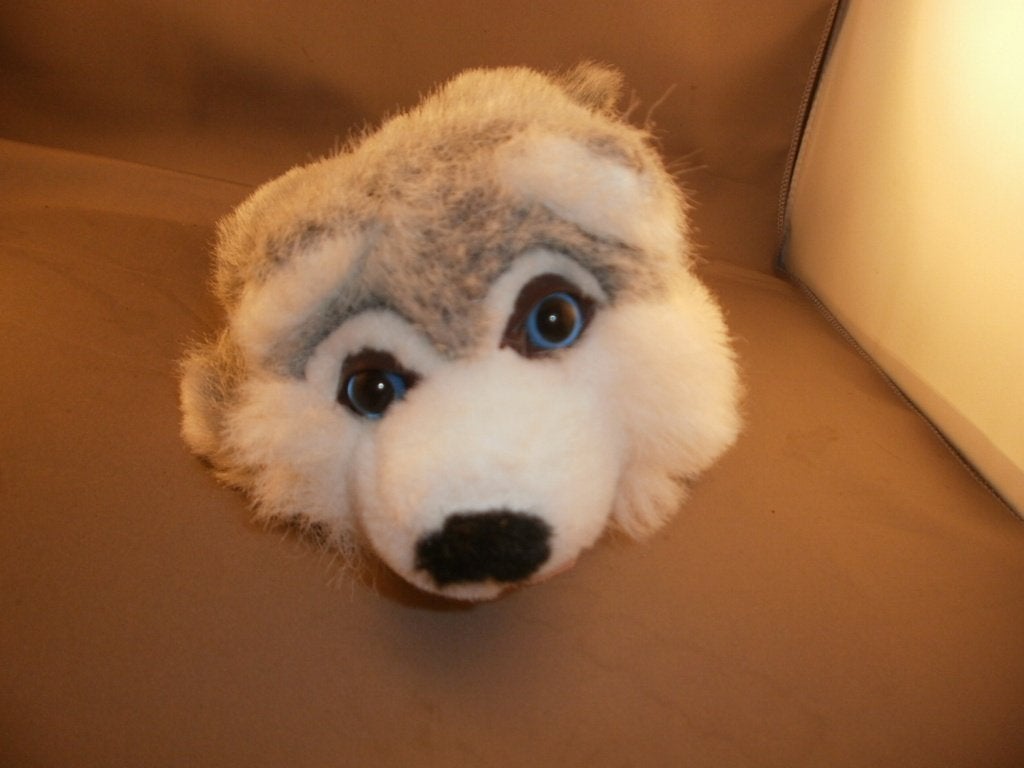 hand pop husky hond grijs gemêleerd wit 22 cm zwarte neus/, Kinderen en Baby's, Speelgoed | Knuffels en Pluche, Overige merken