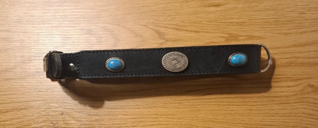Leren honden halsband, Ophalen, Zo goed als nieuw