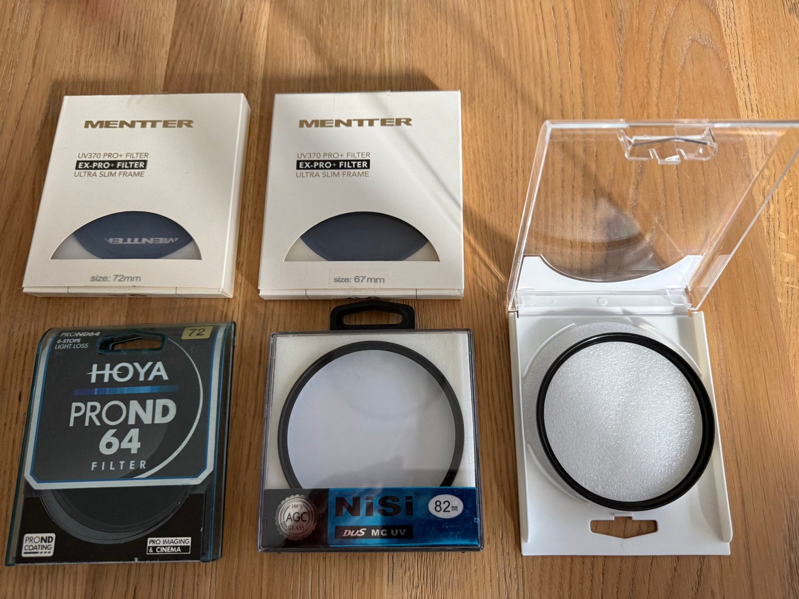 Div filters o.a. Mentter EX-PRO, Hoya en Nisi, Ophalen of Verzenden, Zo goed als nieuw, 70 tot 80 mm, UV-filter