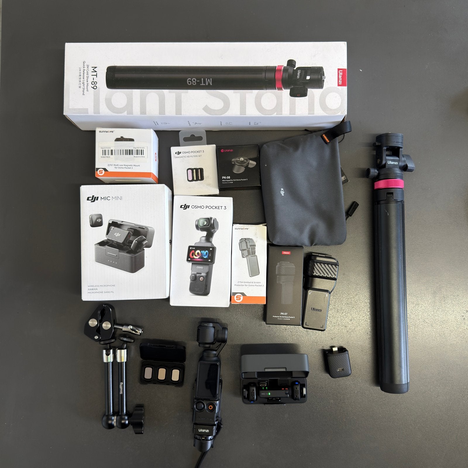 DJI Osmo Pocket 3 + Mic Mini + Verzekerd + vele extra’s!, Ophalen, Inclusief statief, Complete fotostudio, Zo goed als nieuw
