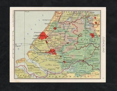 Provinciekaartje Zuid-Holland King Pepermunt Katwijk Leiden., Verzamelen, Ophalen of Verzenden, Zo goed als nieuw