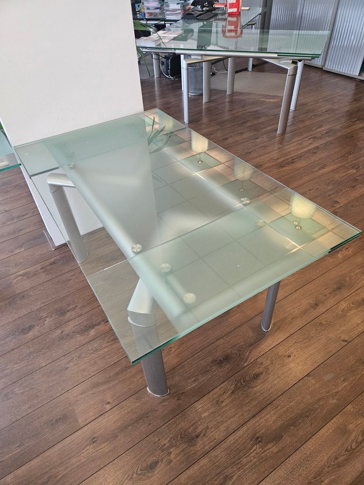8  glazen tafel/bureau (den haag), Ophalen, Rechthoekig, 50 tot 100 cm