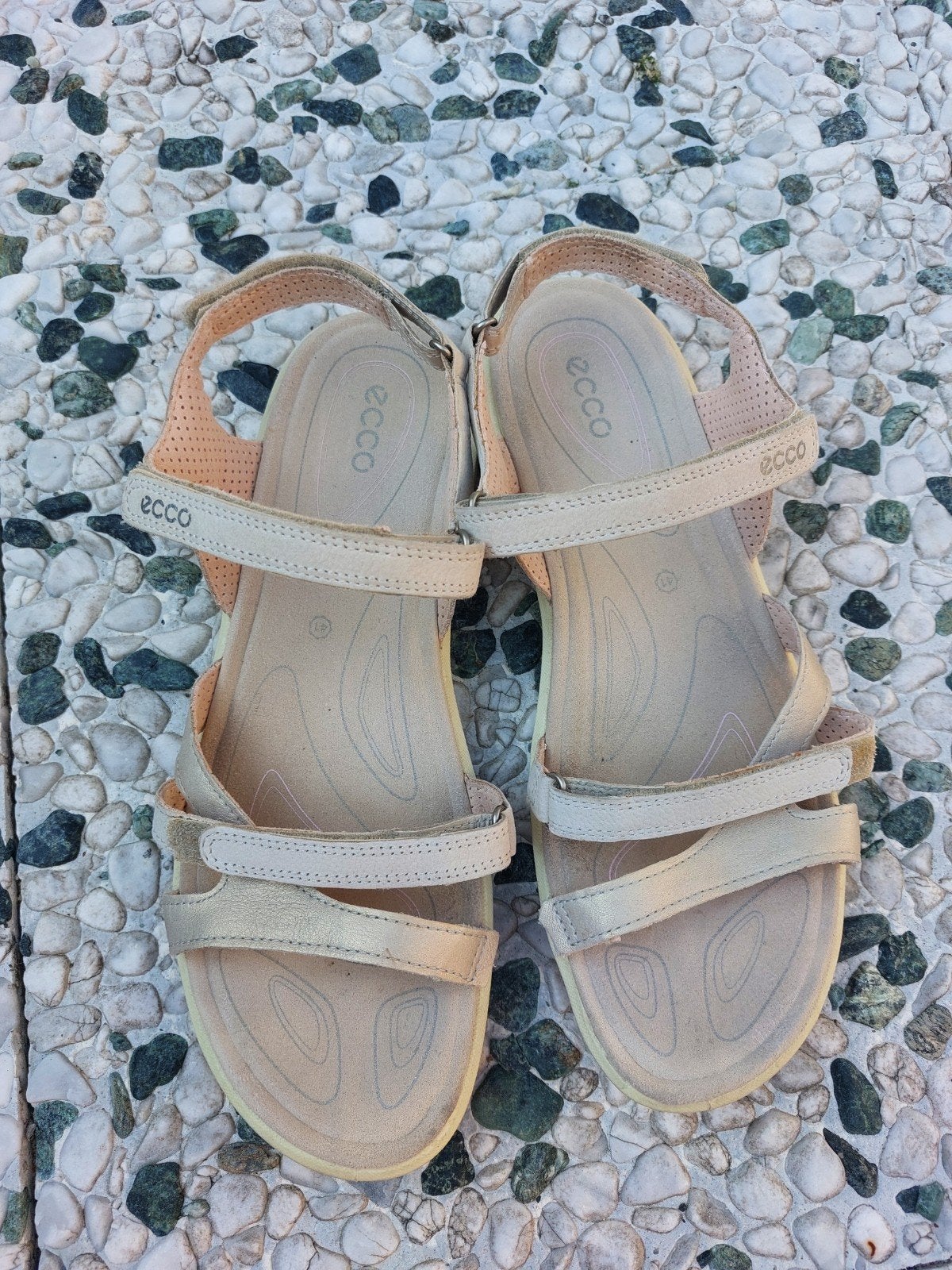 Ecco sandalen maat 41, Kleding | Dames, Schoenen, Zo goed als nieuw, Sandalen of Muiltjes, Beige, Ophalen
