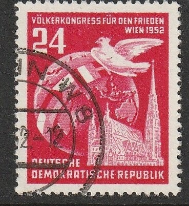 DDR 1952 320 Congres voor de vrede 24p, Gest, Ophalen of Verzenden, DDR, Gestempeld