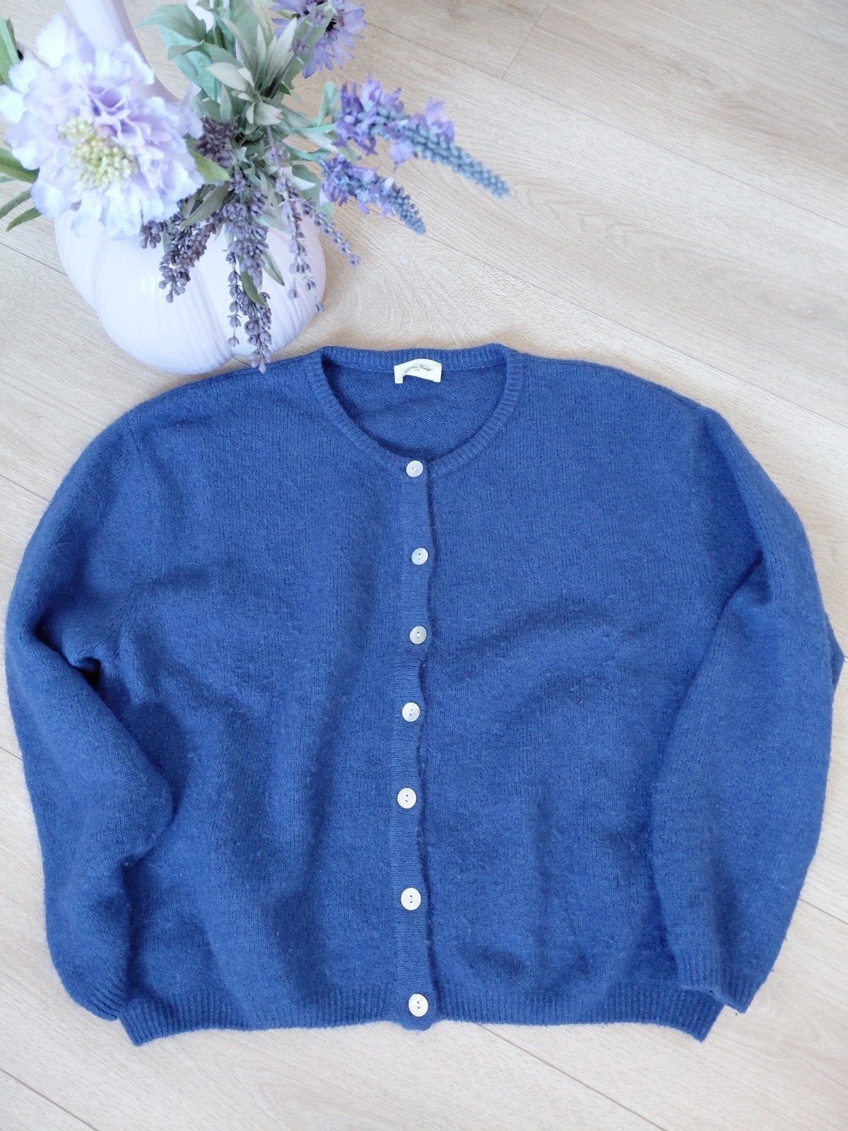 American Vintage Alpaca Cardigan Maat M, Maat 38/40 (M), Blauw, Ophalen of Verzenden, Zo goed als nieuw