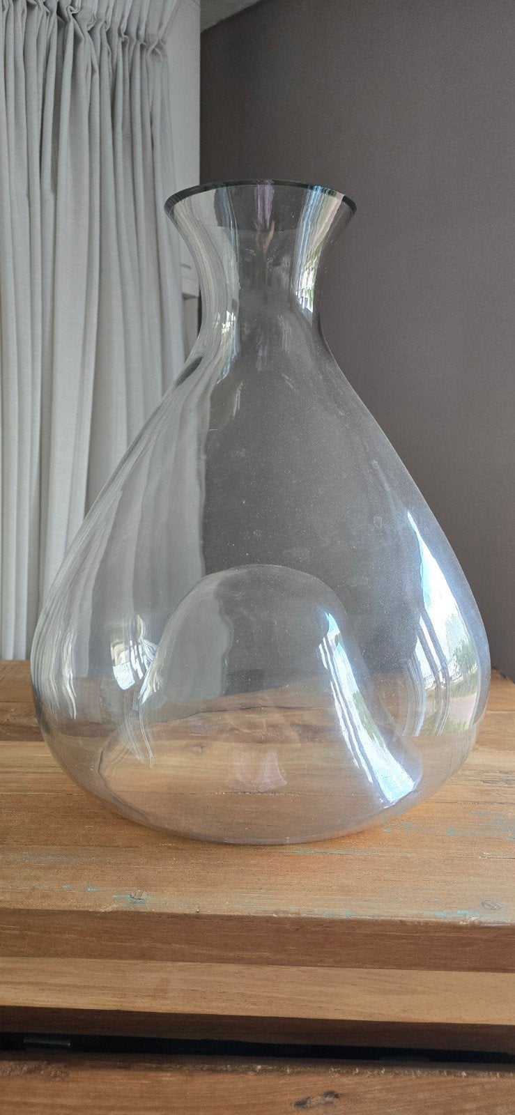 Grote glazen vaas met uniek bubbelontwerp, Ophalen