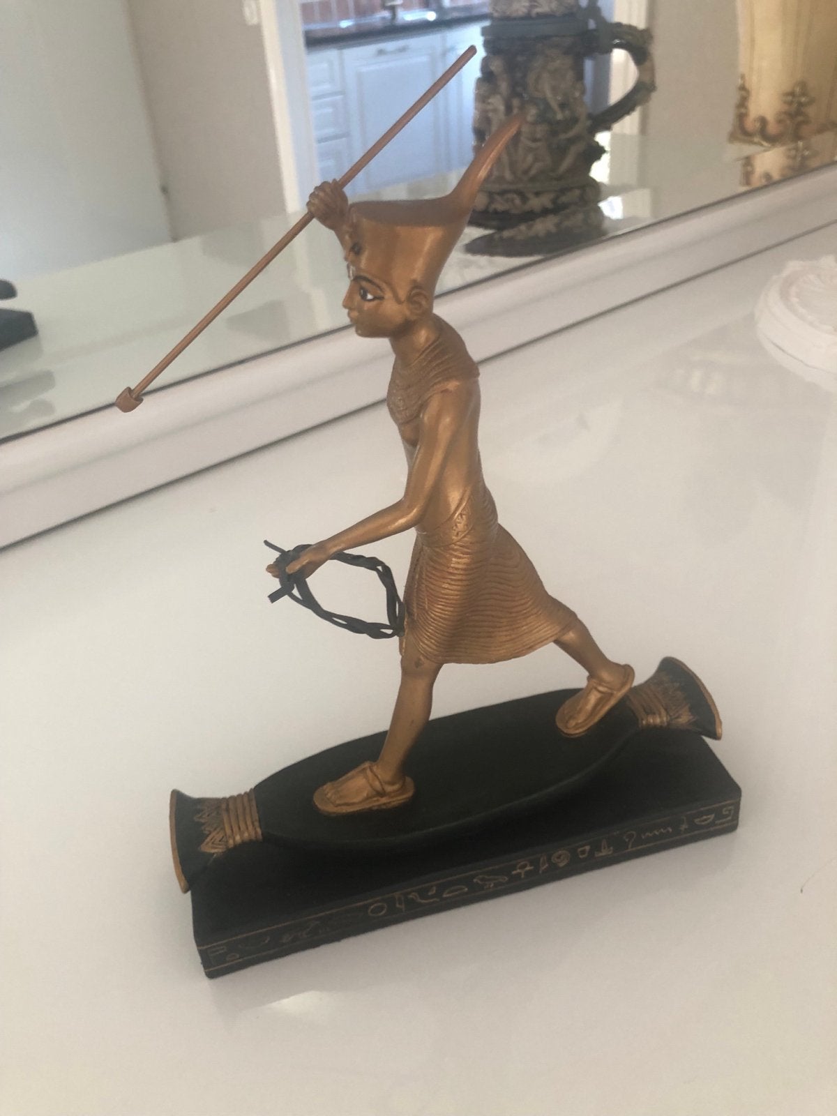 Egyptisch beeldje van farao met speer, Antiek en Kunst, Ophalen