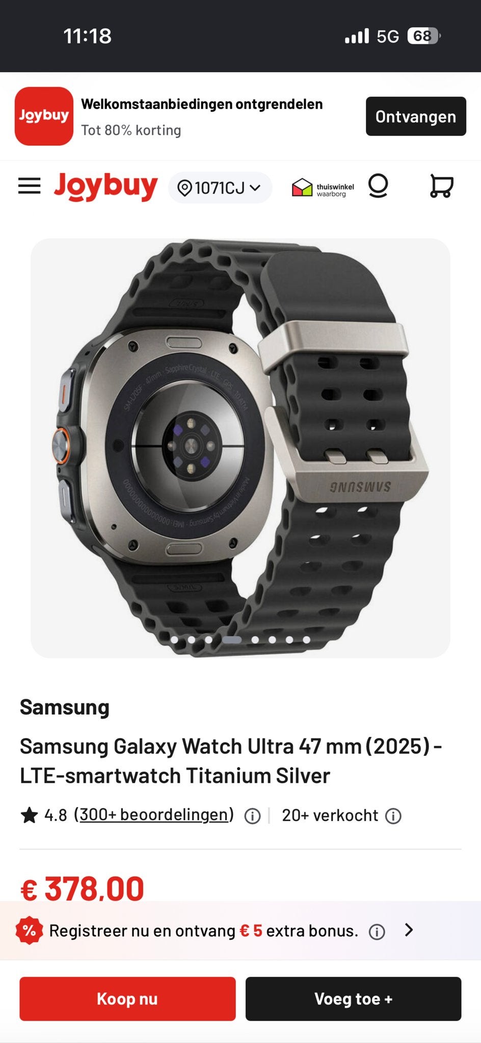 Samsung Galaxy Watch Ultra 47mm (2025) - Titanium Silver, Hartslag, Nieuw, Ophalen of Verzenden, Waterdicht