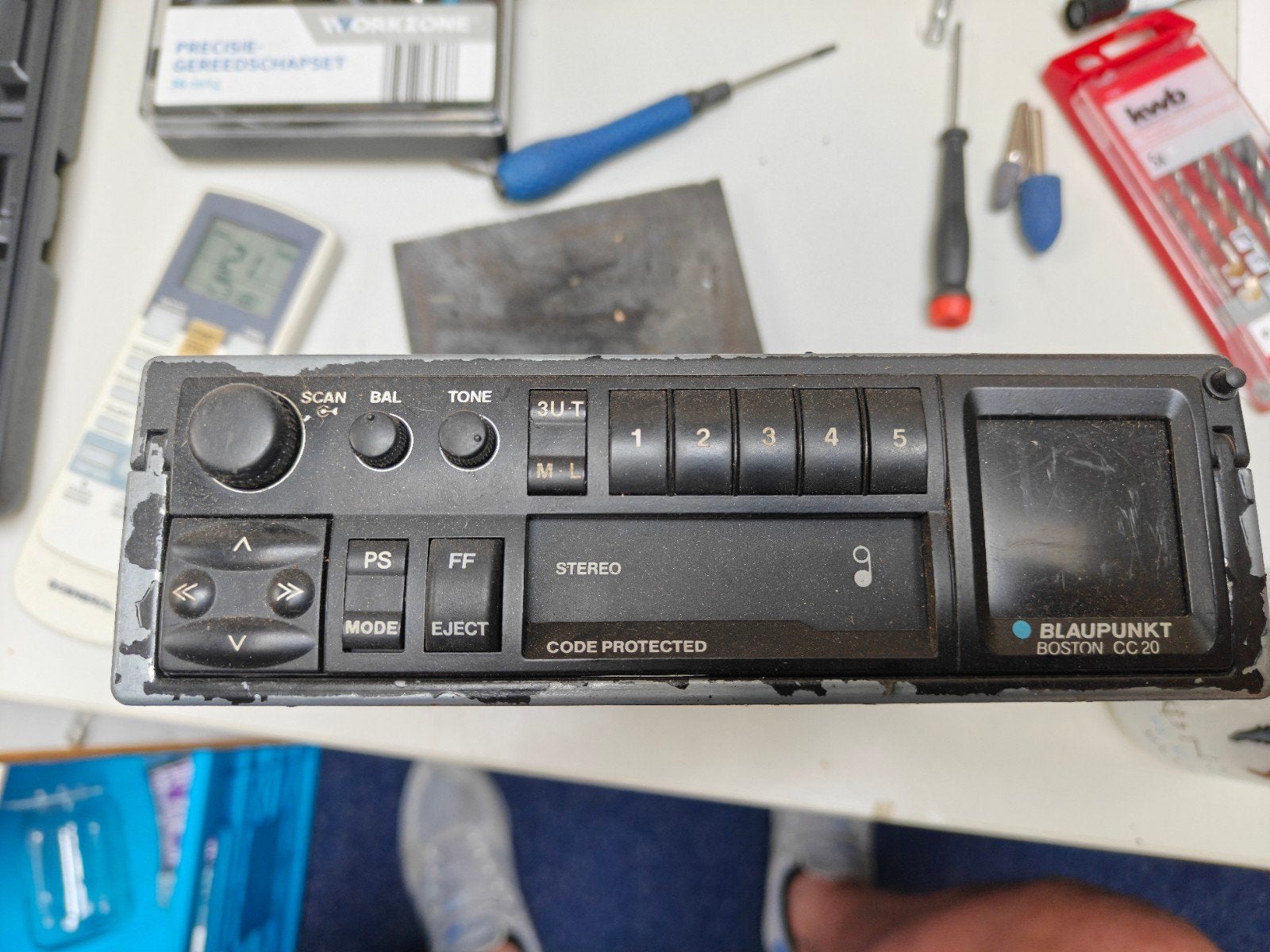 defecte Blaupunkt Boston CC 20 I Autoradio - Vintage Model, Ophalen of Verzenden, Gebruikt