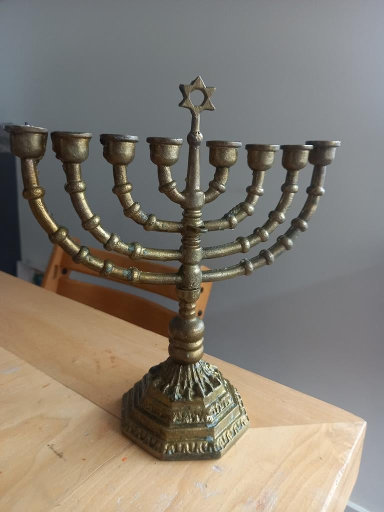 JOODSE ZWAAR BRONZEN VROEG 19 DE EEUWSE 8 ARMIGE CHAOEKIA ., Ophalen of Verzenden, Koper of Brons