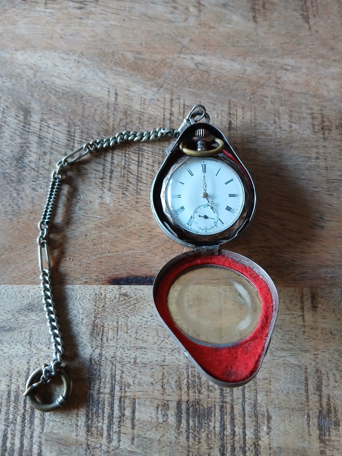 Antiek Zakhorloge van Opa - Circa 1912 met Molen Gravure, Ophalen of Verzenden, Zakhorloge, Met ketting, 1900 tot 1930