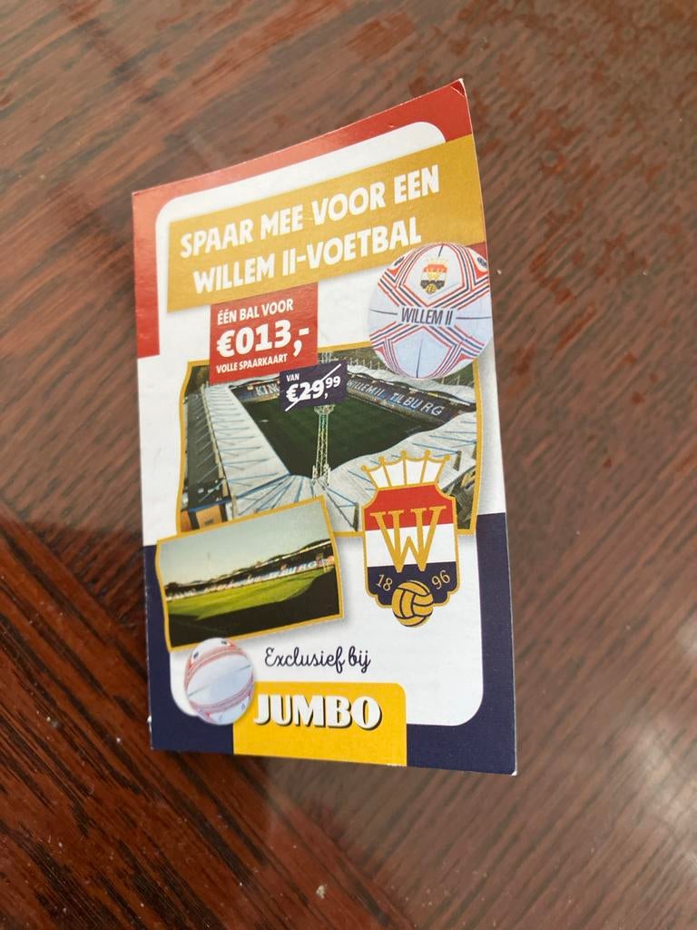 Jumbo Willem II voetbal spaarkaart met zegels, Verzamelen, Jumbo, Ophalen of Verzenden