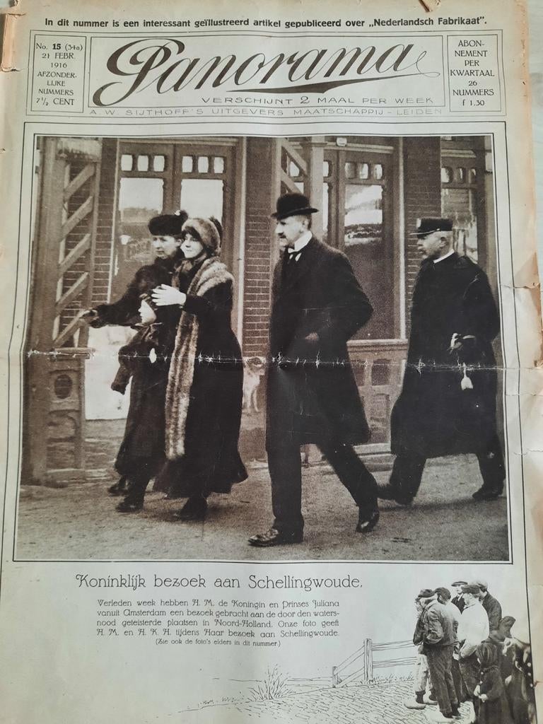 Panorama tijdschrift uit 1916 - Koninklijk bezoek, Ophalen, Gelezen, Overige typen