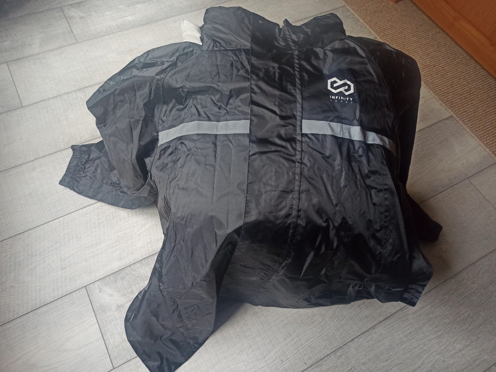 Infinity Goods Regenpak(L)Zwart met Reflectie-strepen, Ophalen of Verzenden, Nieuw, Regenpak, Heren