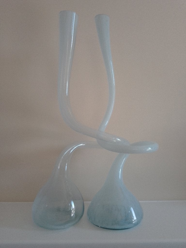 EEN MOOI KOPPEL, 2 mondgeblazen glassculpturen, Ophalen