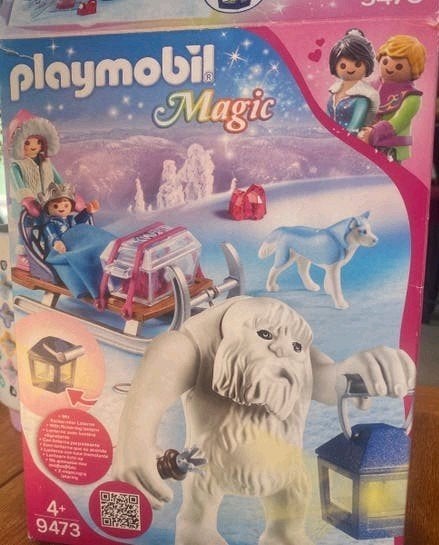 Playmobil yeti met slee (+doos) (9473), Ophalen of Verzenden, Zo goed als nieuw