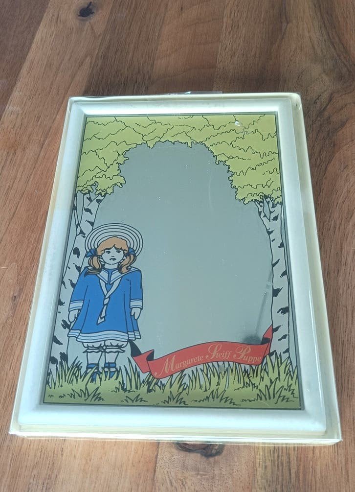 Vintage spiegel Margareta Steiff Puppe, Ophalen of Verzenden, Rechthoekig, Minder dan 50 cm, Minder dan 100 cm