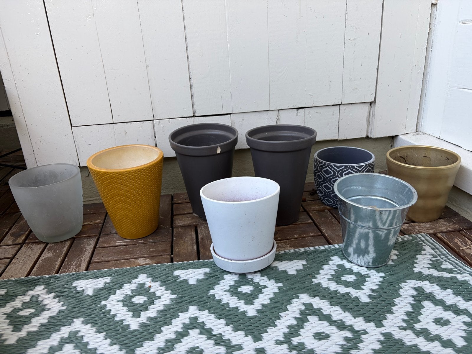 Diverse bloempotten en plantenbakken, Tuin en Terras, Bloempotten, Ophalen, Gebruikt, Rond, Binnen