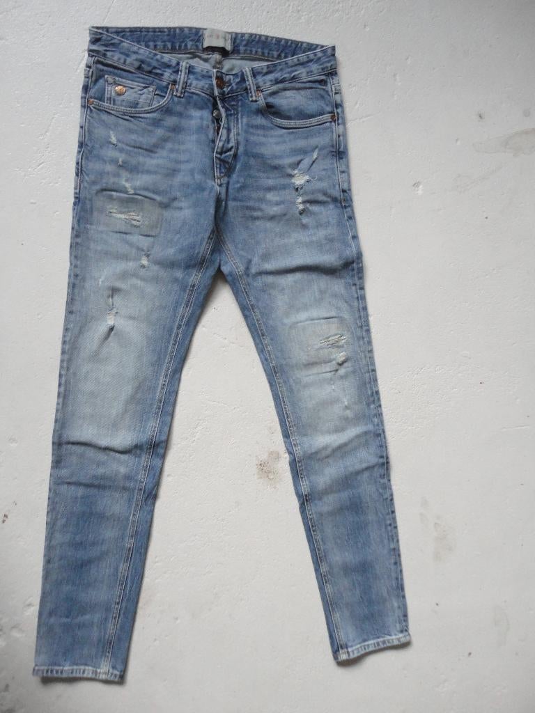 Damaged look spijkerbroek van CAST IRON maat 32/34, Blauw, W32 (confectie 46) of kleiner, Ophalen of Verzenden, Zo goed als nieuw