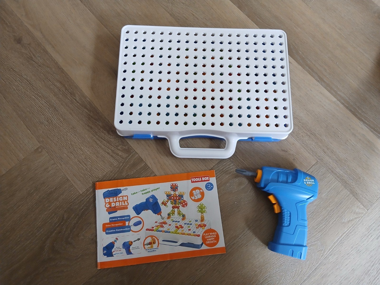 Design & Drill bouwset met boormachine en koffer, Kinderen en Baby's, Speelgoed | Bouwstenen, Ophalen, Gebruikt, Overige merken