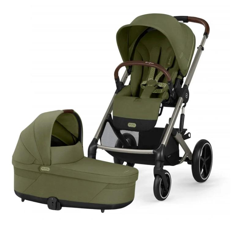 Cybex - Balios S Lux Stroller - Moss Green (2in1), Gebruikt, Verstelbare duwstang, Ophalen, Kinderwagen