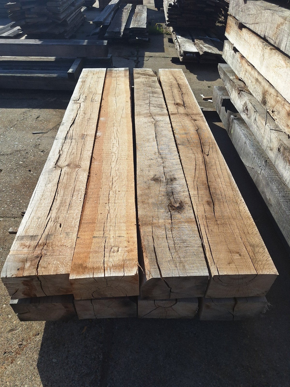 nieuwe  eiken  blanke  bielzen  Spoorbielzen  15x25x260cm, Ophalen of Verzenden, Nieuw, Hout, Biels