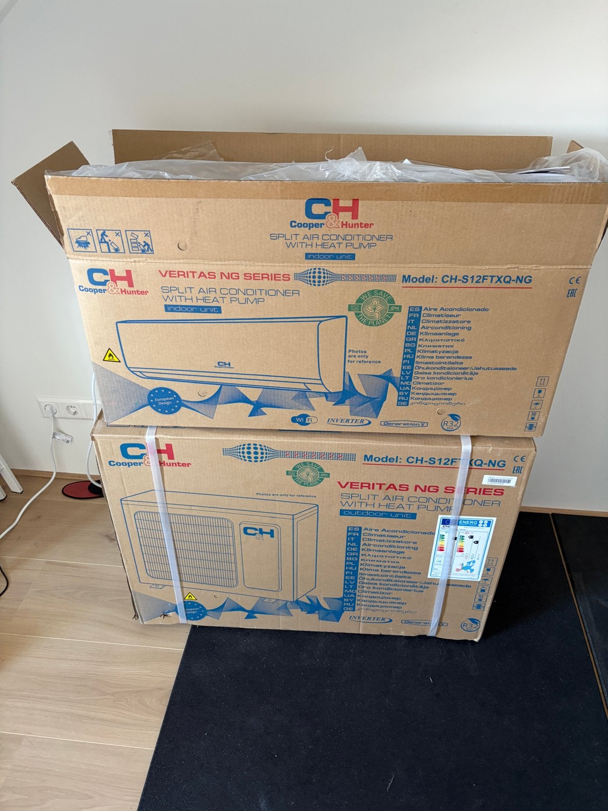 Nieuwe Cooper&Hunter Split Airconditioner met Warmtepomp, Witgoed en Apparatuur, Airco's, Nieuw, Wandairco, 60 tot 100 m³, 3 snelheden of meer