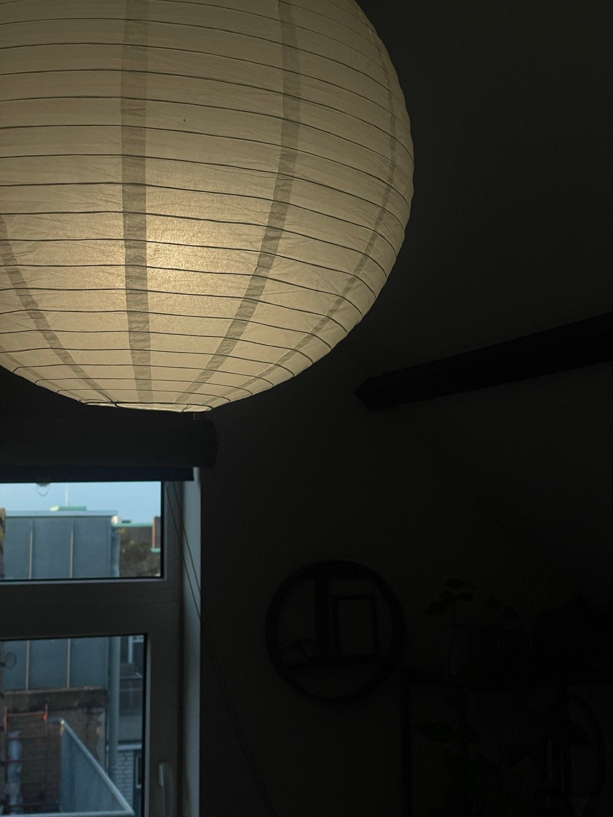 Grote papieren lampion hanglamp - wit, Ophalen, Zo goed als nieuw, Overige materialen, E27 (groot)