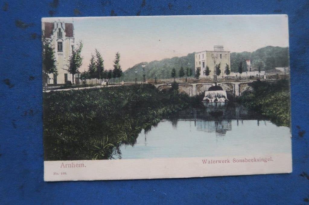 Arnhem-waterwerk Sonsbeeksingel-1910, Ophalen of Verzenden, Voor 1920, Gelopen, Gelderland