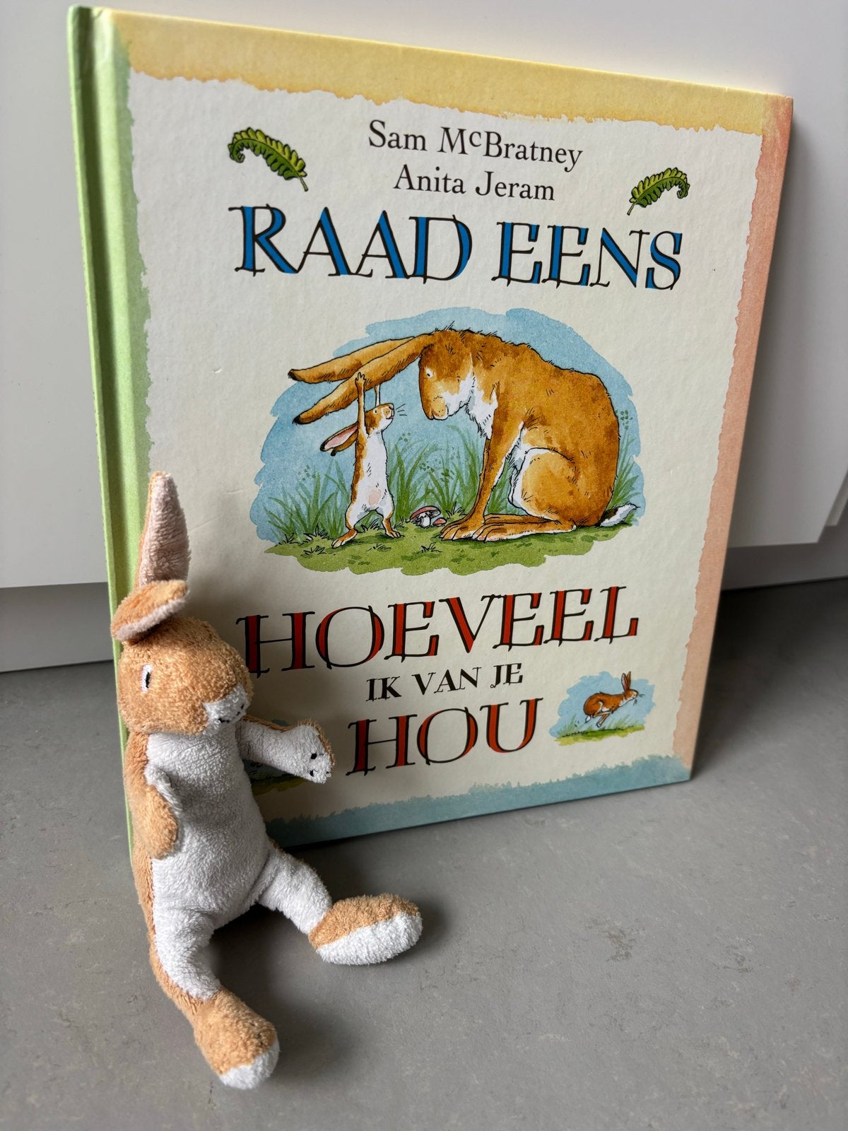 Raad Eens Hoeveel Ik Van Je Hou boek + knuffel, Boeken, Ophalen of Verzenden, Zo goed als nieuw