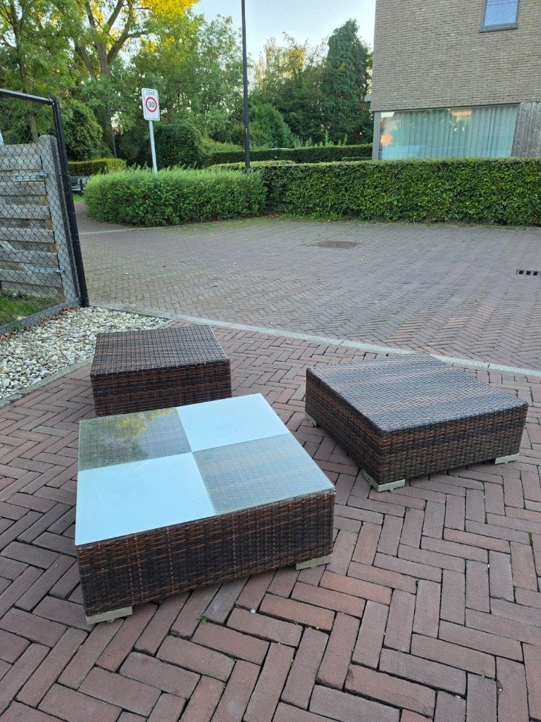 Driedelige tuinbankset, Ophalen of Verzenden, Gebruikt