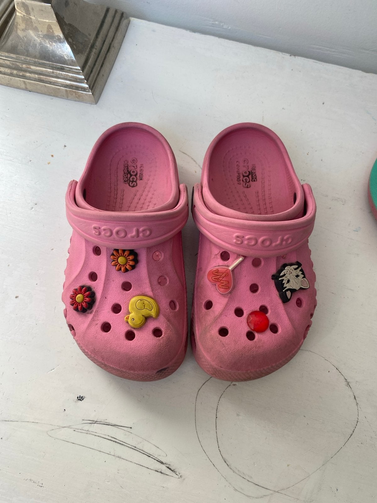 Roze Crocs voor meisjes maat 11 (28/29), Ophalen of Verzenden, Gebruikt, Meisje, Schoenen