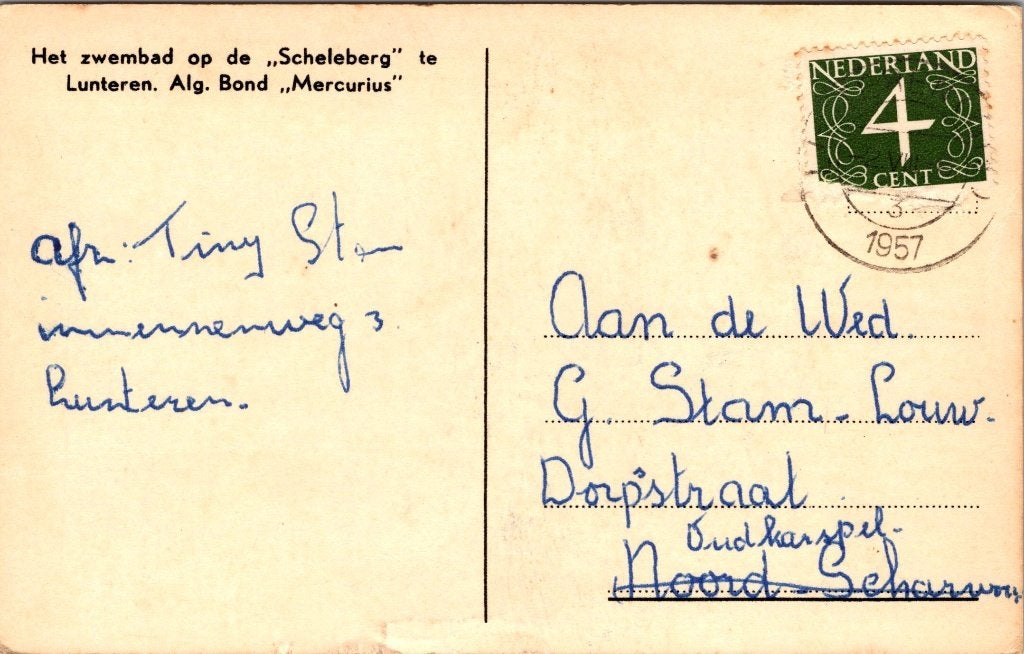 Lunteren - 12 oude ansichtkaarten II, Verzamelen, Ansichtkaarten | Nederland, Verzenden, 1940 tot 1960, Gelopen, Gelderland