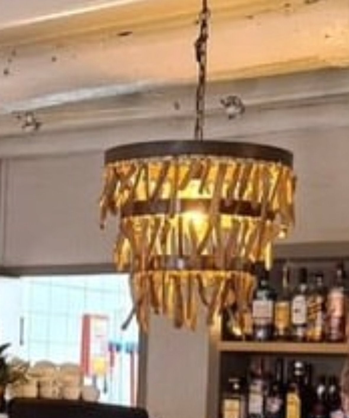 2x Drijfhout Hanglampen - Unieke Sfeerverlichting, Ophalen, Gebruikt, Hout, 50 tot 75 cm