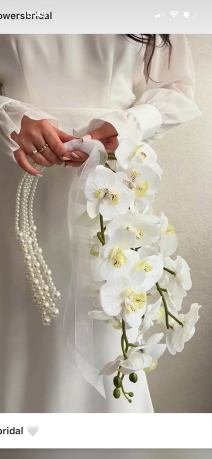 Elegant Bruidsboeket met Orchideeën en Parels, Kleding | Dames, Ophalen of Verzenden, Nieuw, Wit, Accessoires
