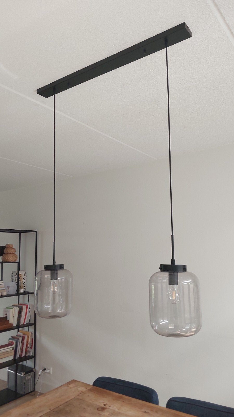 Hanglamp eettafel rookglas, Ophalen, Zo goed als nieuw, Minder dan 50 cm