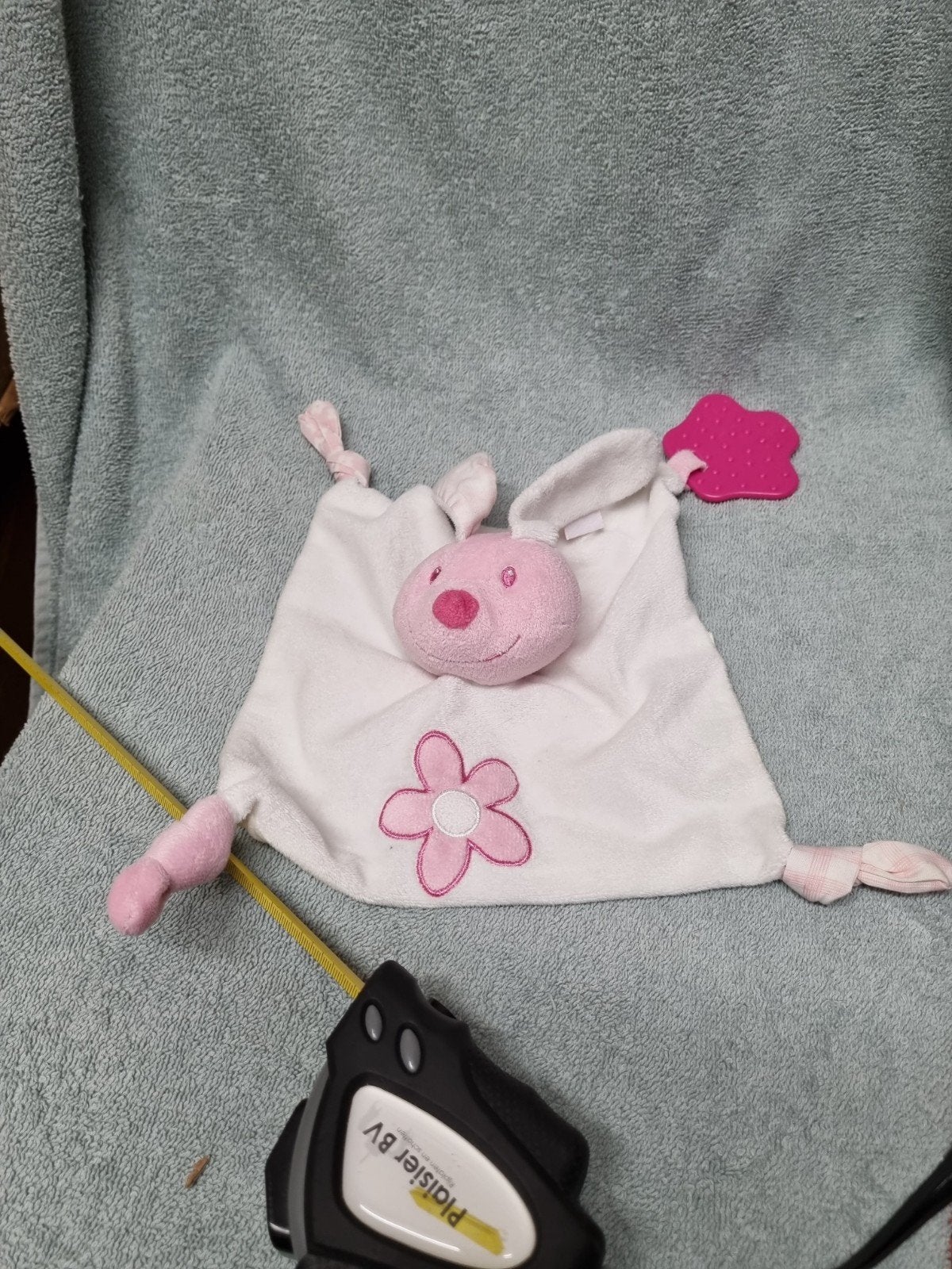 tiamo knuffel doekje konijn roze wit nr 51, Kinderen en Baby's, Speelgoed | Knuffels en Pluche, Ophalen of Verzenden, Gebruikt