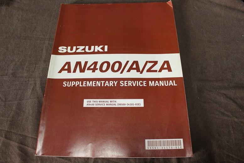 Suzuki AN400 A/ZA 2009 scooter service manual supplement k9, Motoren, Handleidingen en Instructieboekjes, Ophalen of Verzenden