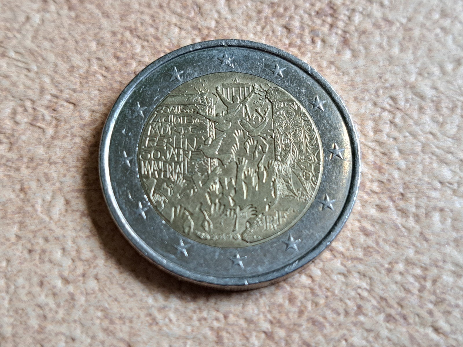 €2 cc Frankrijk Val van de Berlijnse Muur 2019, Ophalen of Verzenden, Frankrijk, 2 euro
