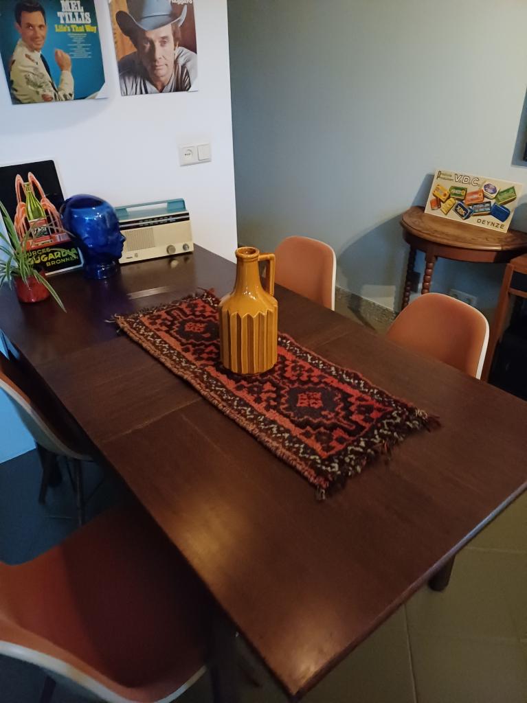 Tafelkleed Cafékleed vintage Perzisch kleed 88 x 33 cm., Ophalen of Verzenden, Gebruikt, Rechthoek