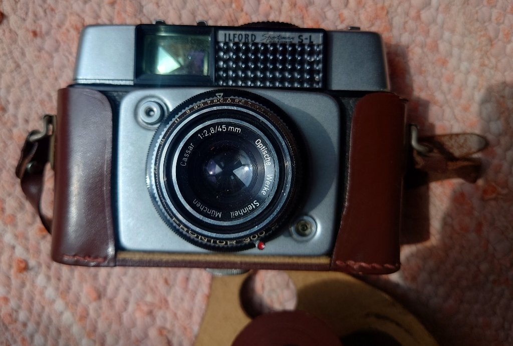 ~1960 ILFORD Sportsman S-L Made in Germany foto camera, Ophalen of Verzenden, Gebruikt, Spiegelreflex, Overige Merken