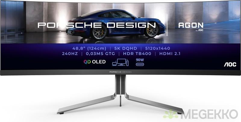 AOC AGON Pro Porsche Design PD49 QD-OLED 240Hz GamingMonitor, Computers en Software, Monitoren, K&N Elektronica, AOC Agon Pro
