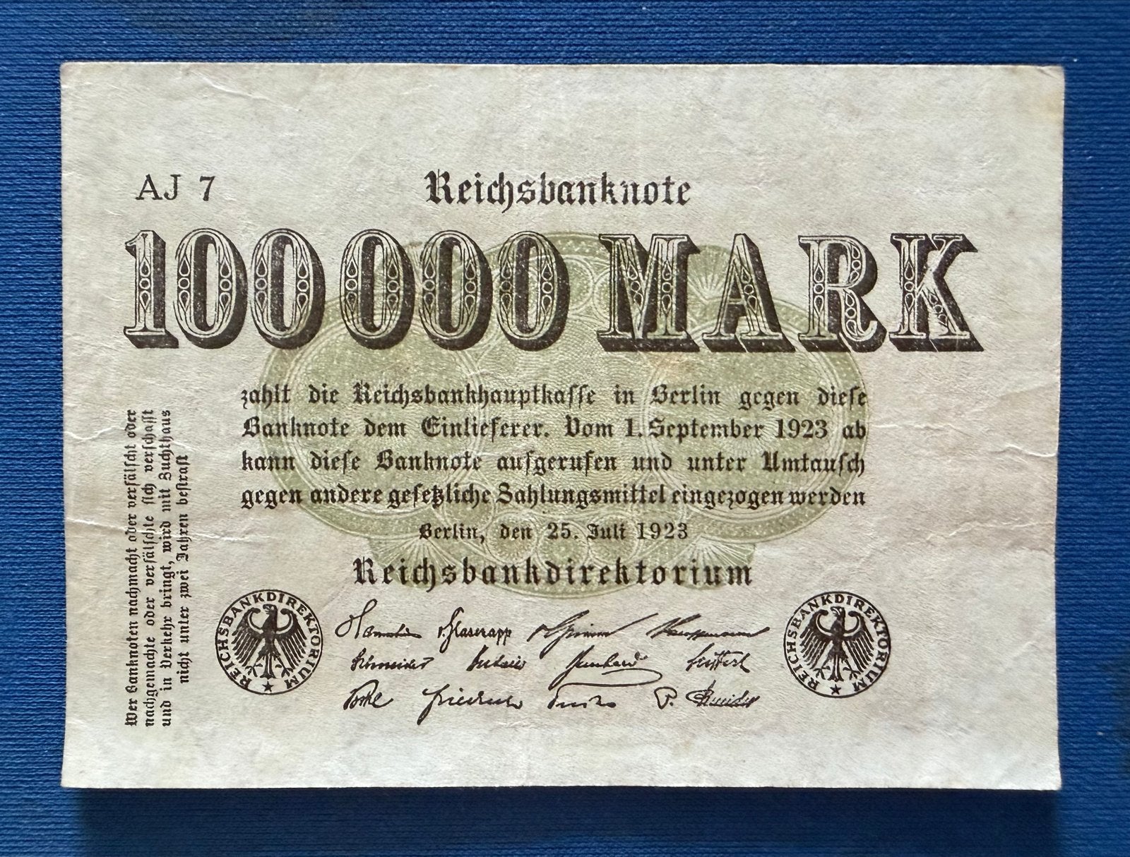3 Duitse Reichsbanknoten - 100.000, 2.000.000 en 500 Mark, Ophalen of Verzenden, Duitsland, Setje