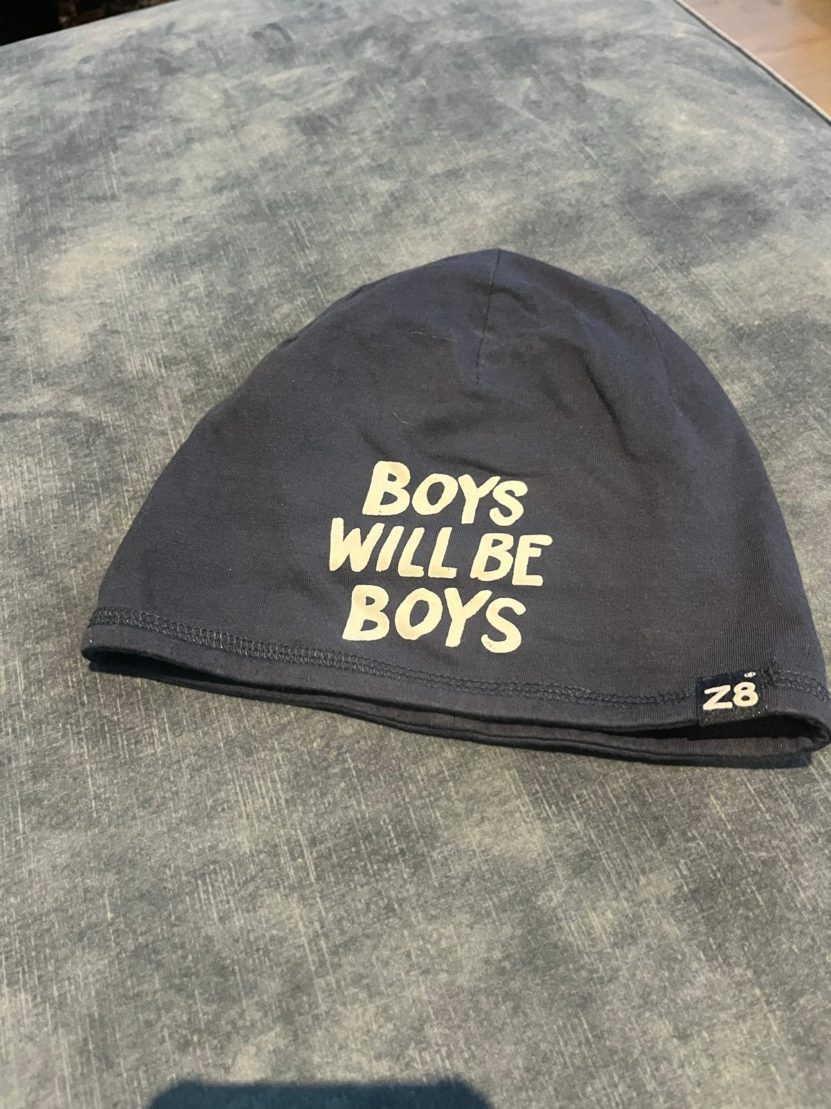 Z8 Muts 'Boys Will Be Boys' blauw- Maat 98 t/m 116, Gebruikt, Ophalen of Verzenden, 104 of kleiner, Jongen